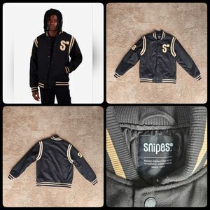 Snipes Black embroidered Varsity-themed Jacket (SNQ323009M-BLK) sz Large